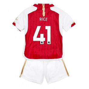Lacne Dětský Futbalové dres Arsenal Declan Rice #41 2023-24 Krátky Rukáv - Domáci (+ trenírky)